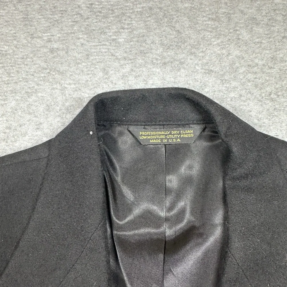 Brooke & Deane Pure Wool Blazer Mens 40R Black Jacket‎ Made In USA NOTE